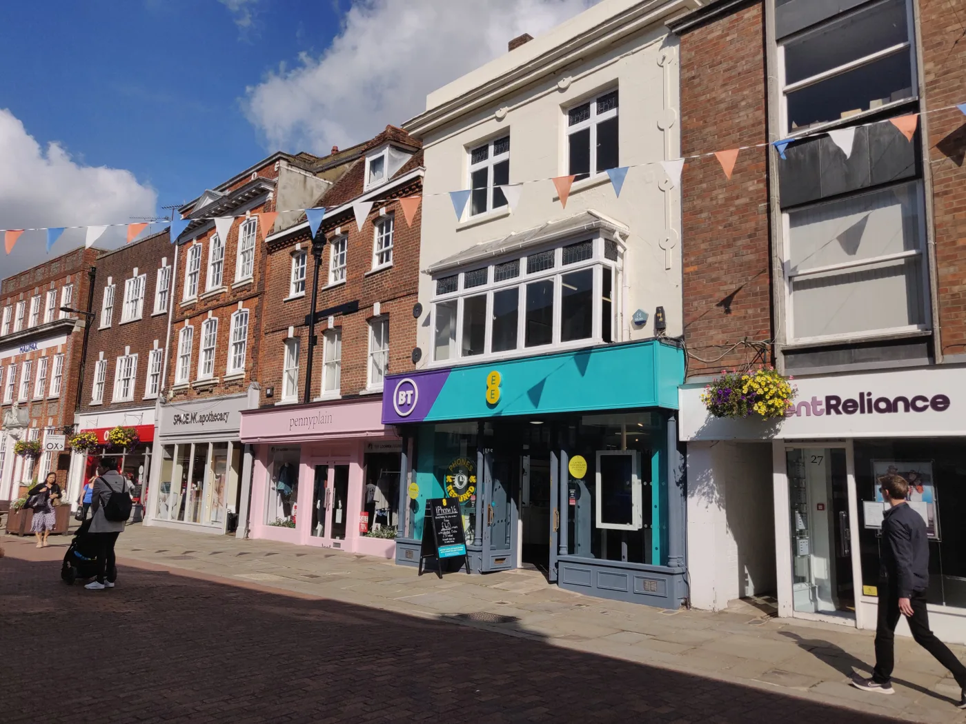 East Street, Chichester, one of the two streets that held the district council's festive market in December 2025