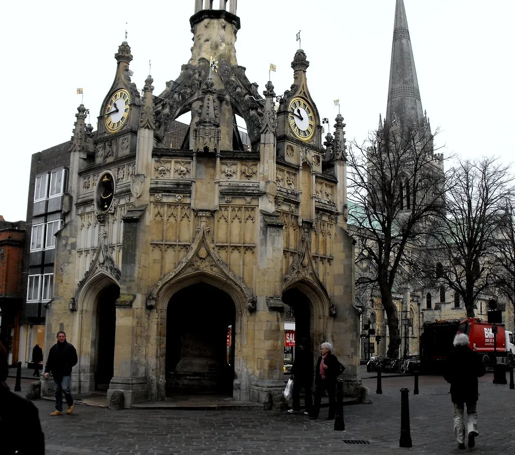 The Market Cross, where North, South, East and West Streets meet. All four are in the works programme