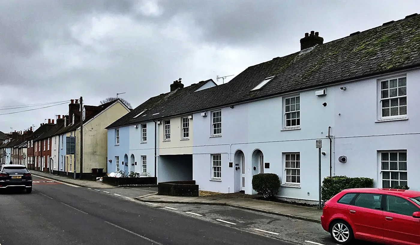 Terraced houses on Orchard Street, Chichester. Terraced homes across the district averaged £345,877 in July, down 0.7 per cent on the year