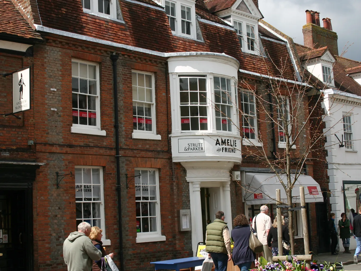 31 North Street, Chichester, the brick townhouse that is now home to Purchases, photographed when Amelie and Friends traded there