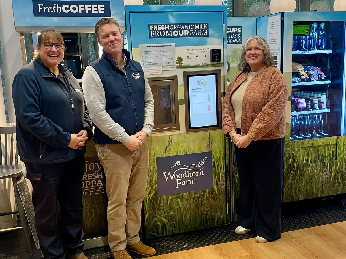 The Woodhorn Farm milk, coffee and produce machines inside the Pavilion at Graylingwell Park on opening day.